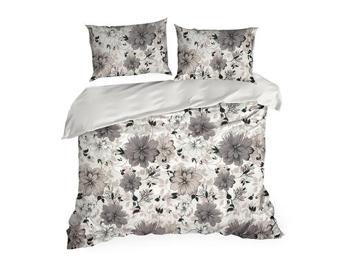 Obliečky na posteľ so vzorom kvetov zo saténovej bavlny - Spring 9, prikrývka 160 x 200 cm + 2x vankúš 70 x 80 cm
