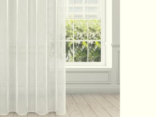 Hotové záclony s riasiacou páskou - Jemná štruktúra biely, 270 cm