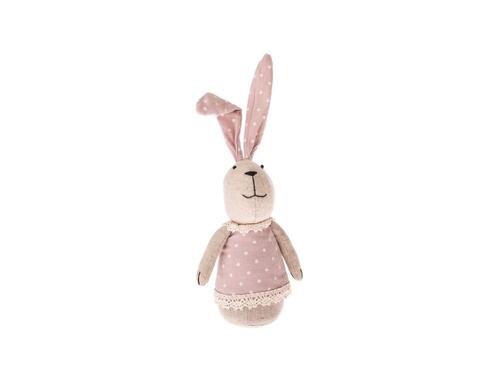 Dekorácia textilný zajac ružový 27 cm