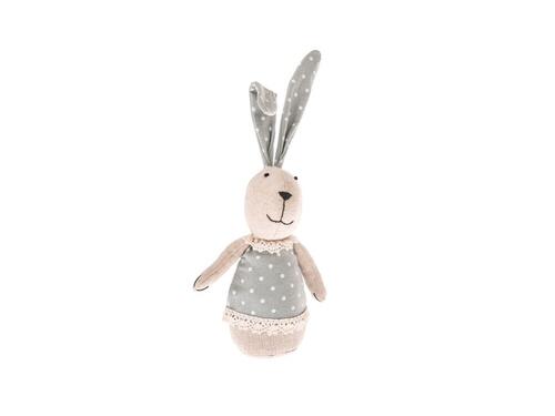 Dekorácia textilný zajac šedý 27 cm