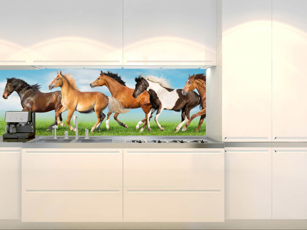 Fototapeta do kuchyne KI-180-111 Stádo koní 60 x 180 cm