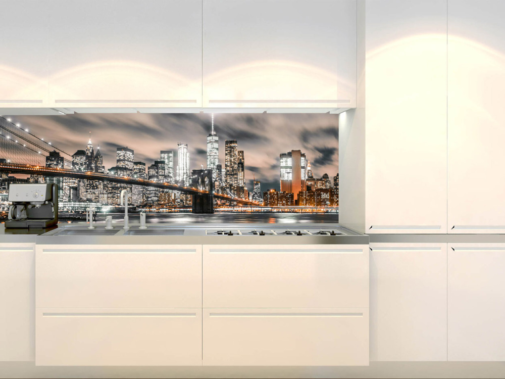 Fototapeta do kuchyne KI-180-117 Nočný Manhattan 60 x 180 cm
