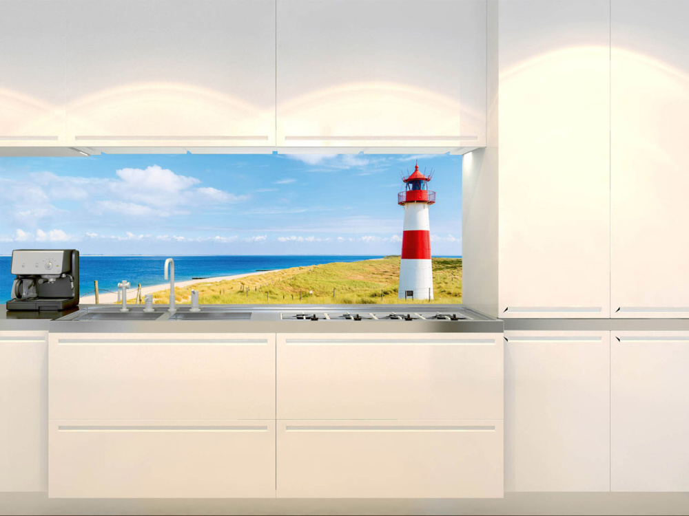 Fototapeta do kuchyne KI-180-119 Maják na pláži 60 x 180 cm