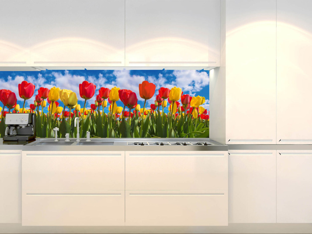 Fototapeta do kuchyne KI-180-131 Pole tulipánov 60 x 180 cm