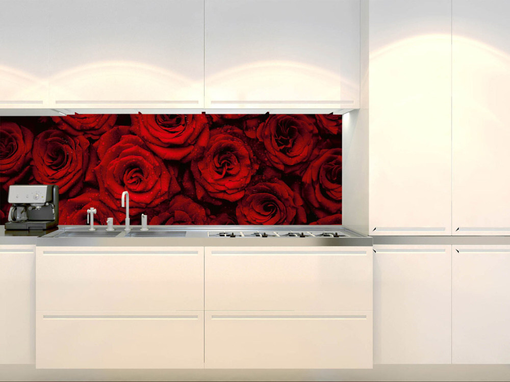 Fototapeta do kuchyne KI-180-132 Červené ruže 60 x 180 cm