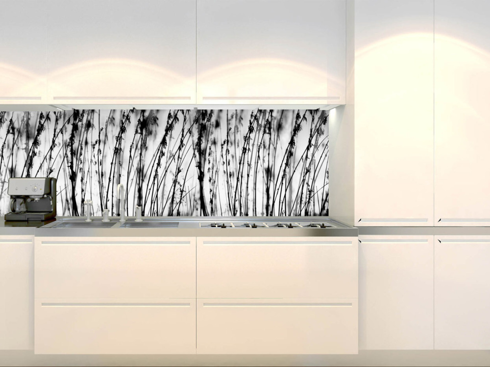 Fototapeta do kuchyne KI-180-137 Čiernobiela tráva 60 x 180 cm