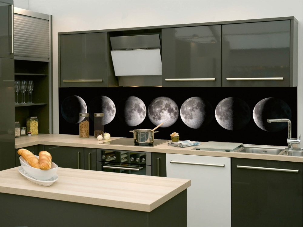 Fototapeta do kuchyne KI-260-146 Fázy Mesiaca 60 x 260 cm
