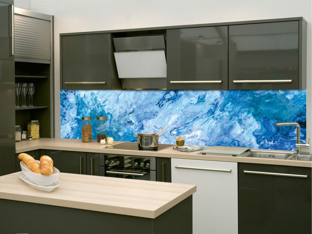 Fototapeta do kuchyne KI-260-158 Modrý abstrakt 60 x 260 cm