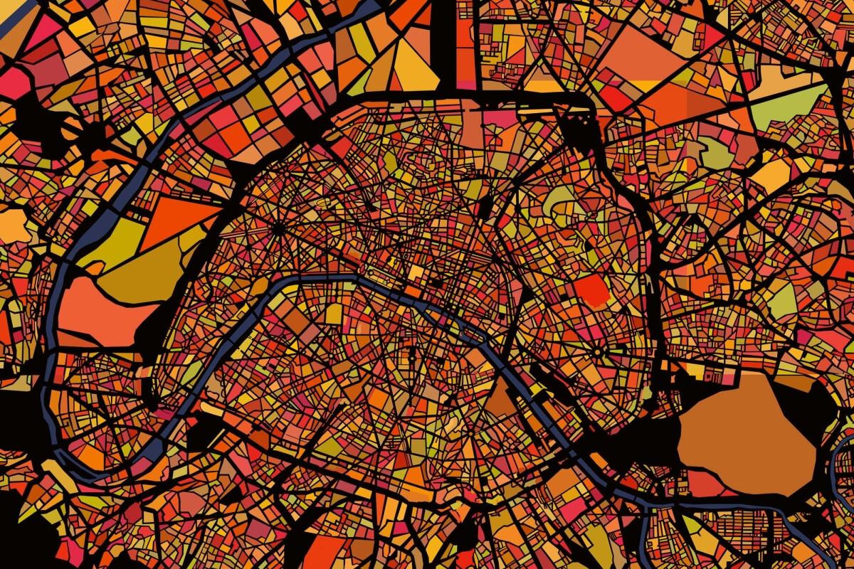 Fototapeta MS-5-1518 Mapa Paríža 375 x 250 cm