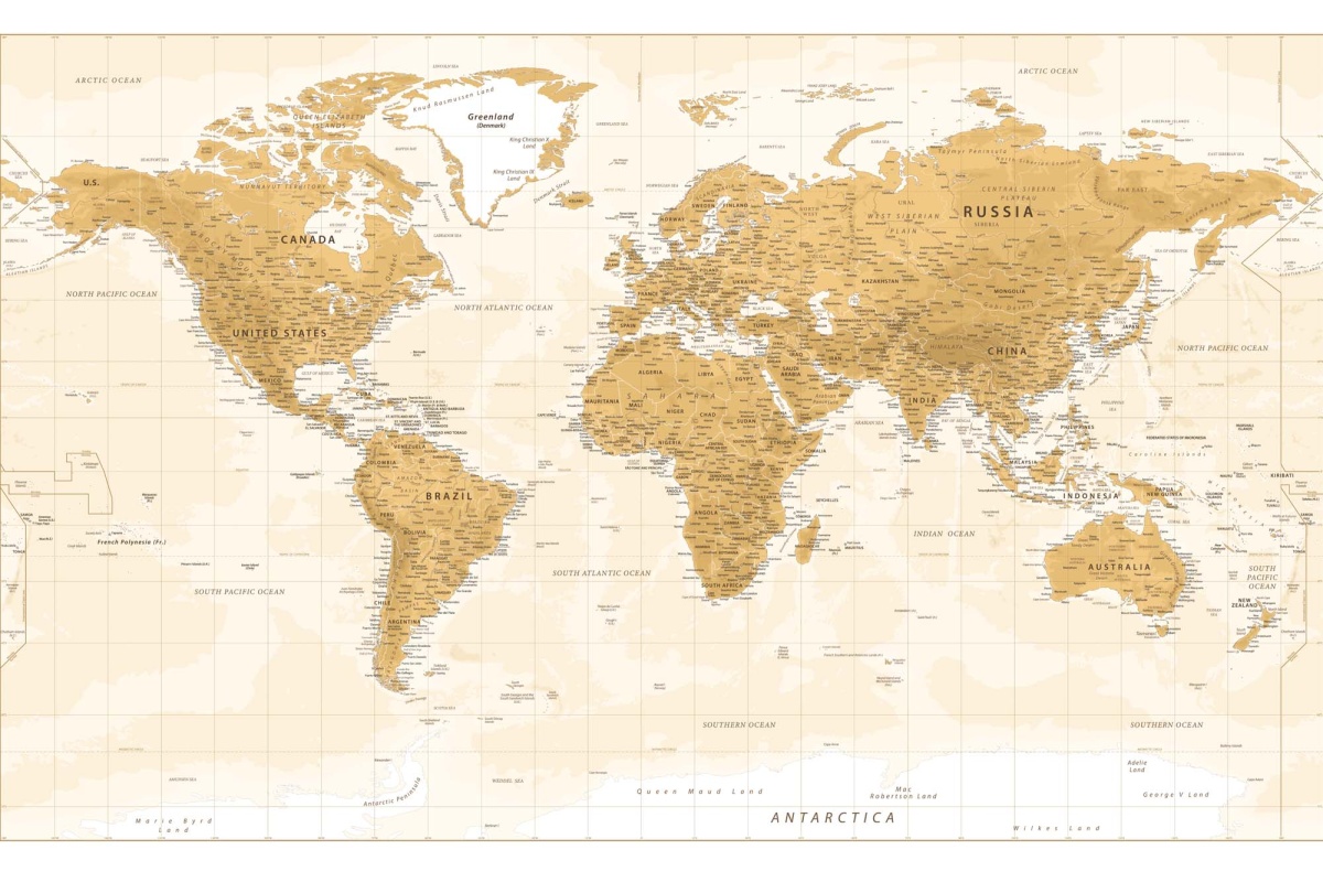 Fototapeta MS-5-1521 Mapa sveta 375 x 250 cm