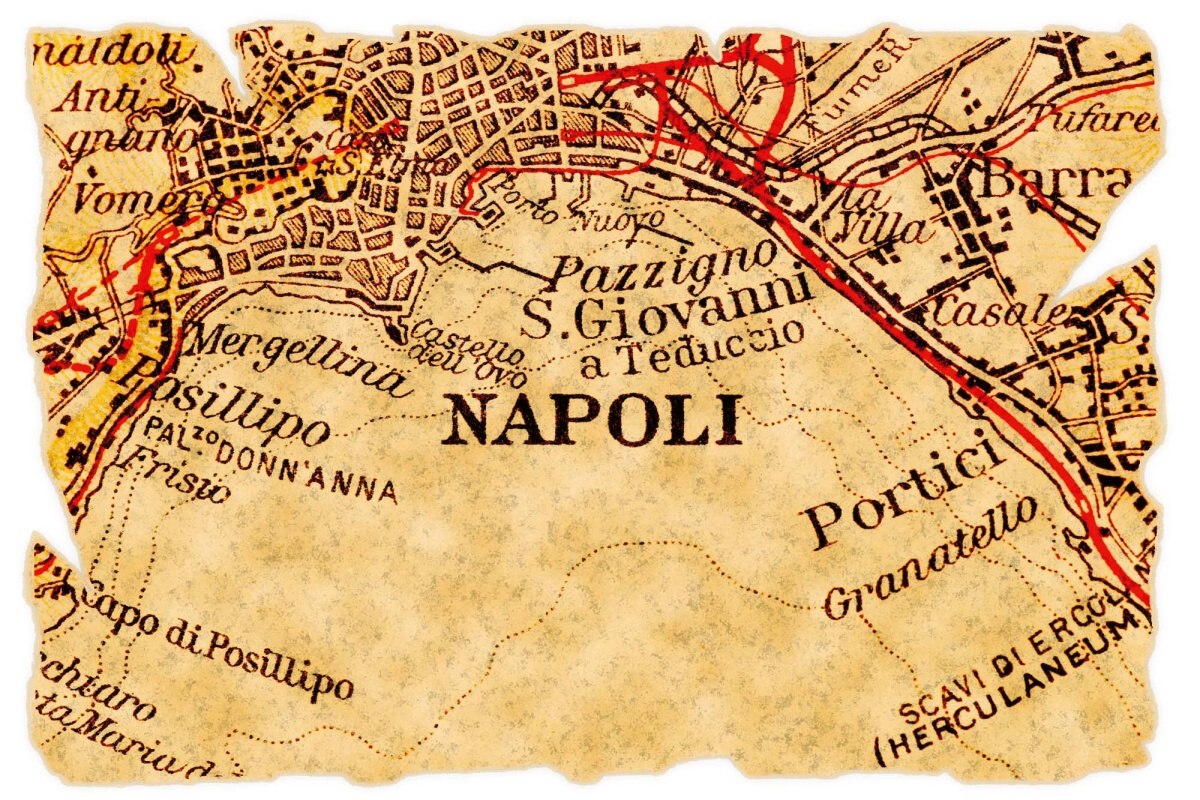 Fototapeta MS-5-1536 Stará mapa Neapola 375 x 250 cm