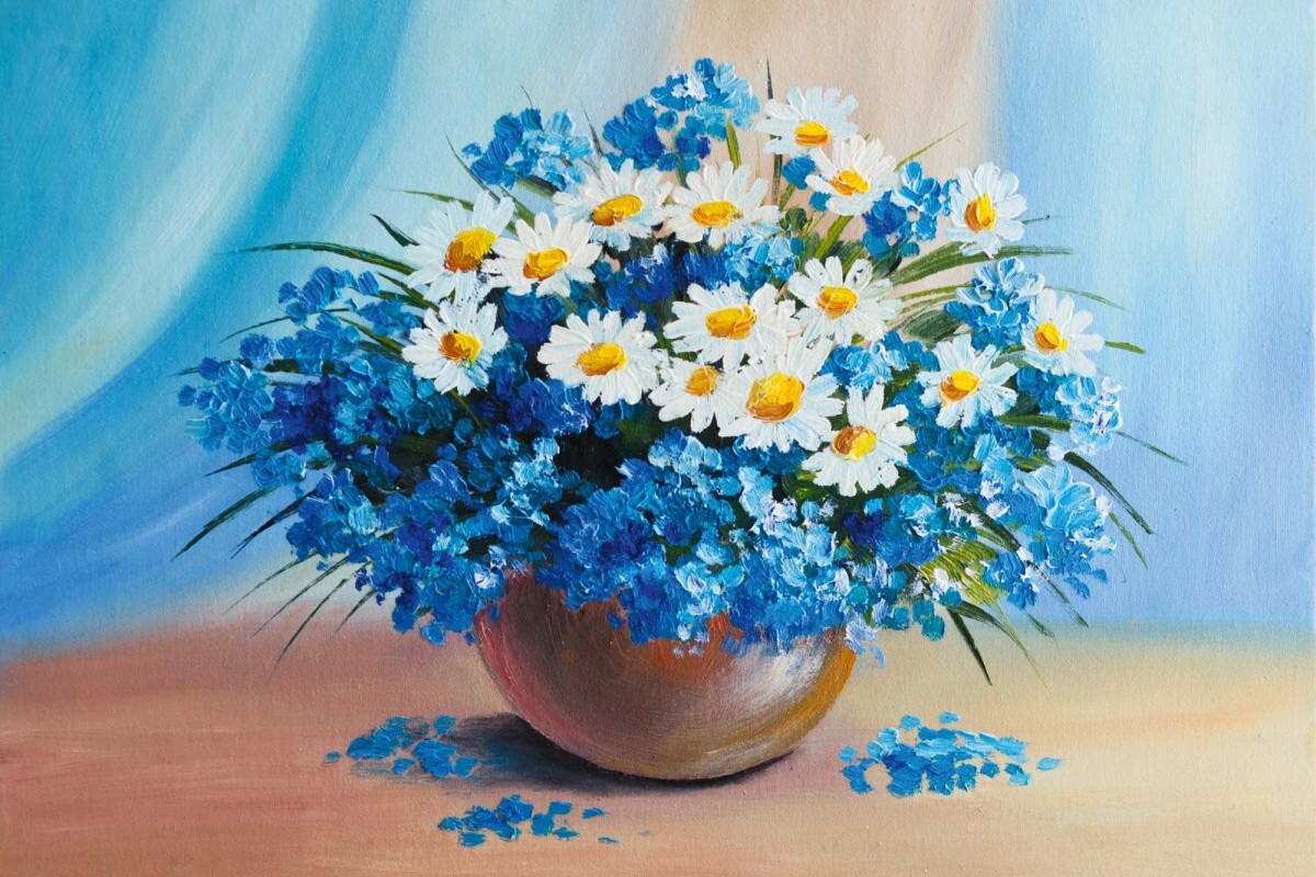 Fototapeta MS-5-1988 Modrá kytica kvetov 375 x 250 cm