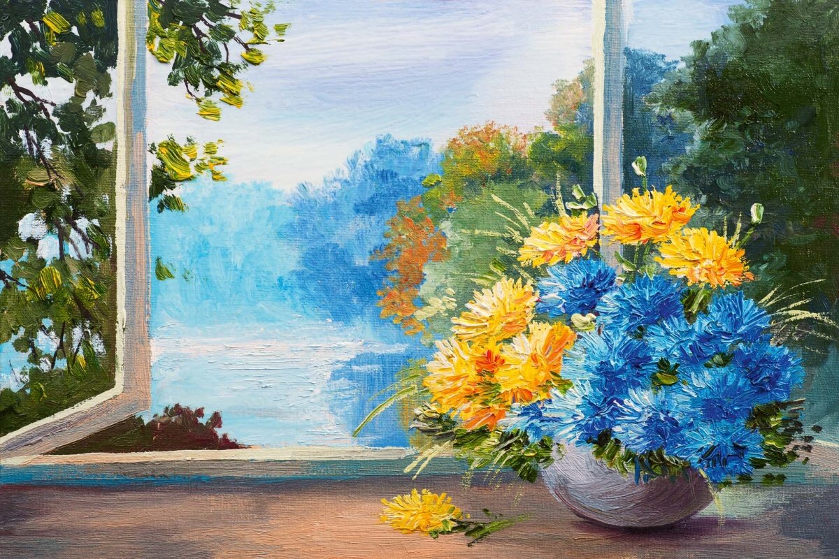 Fototapeta MS-5-2002 Kytica z jarných modrých kvetov 375 x 250 cm