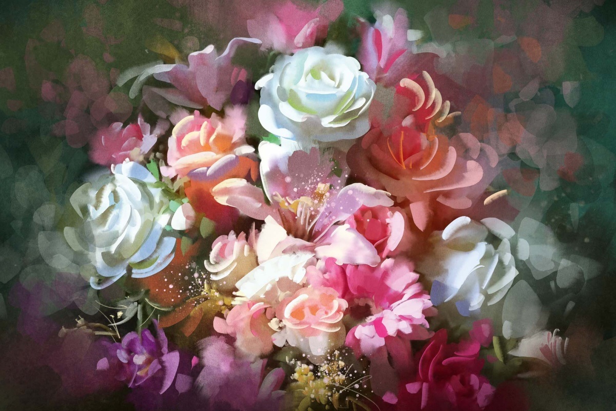 Fototapeta MS-5-2007 Kytica ružových kvetov 375 x 250 cm