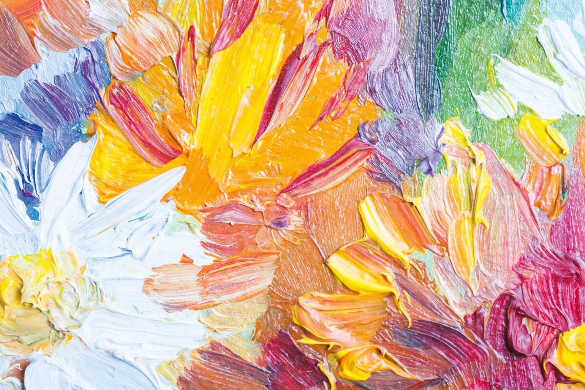 Fototapeta MS-5-2014 Olejová kvetinová maľba 375 x 250 cm