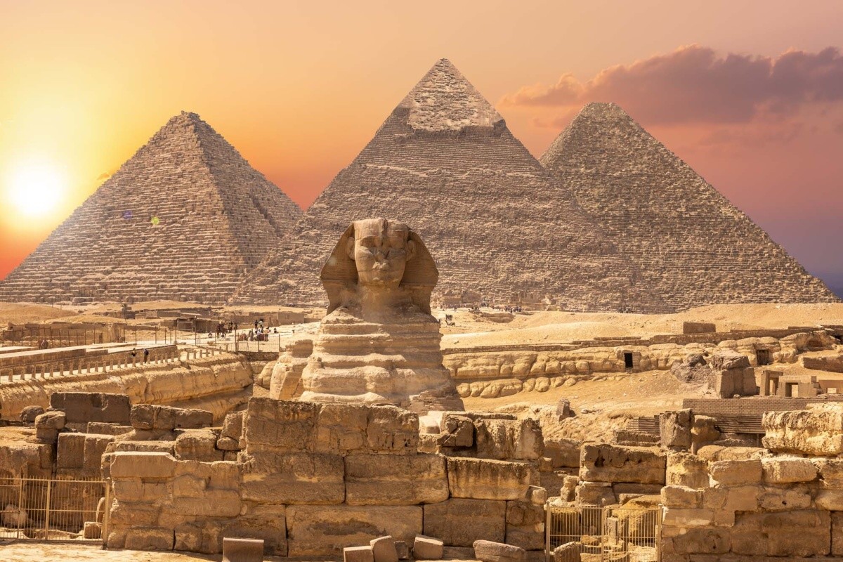 Fototapeta MS-5-1221 Pyramídy v Gíze a Sfinga 375 x 250 cm