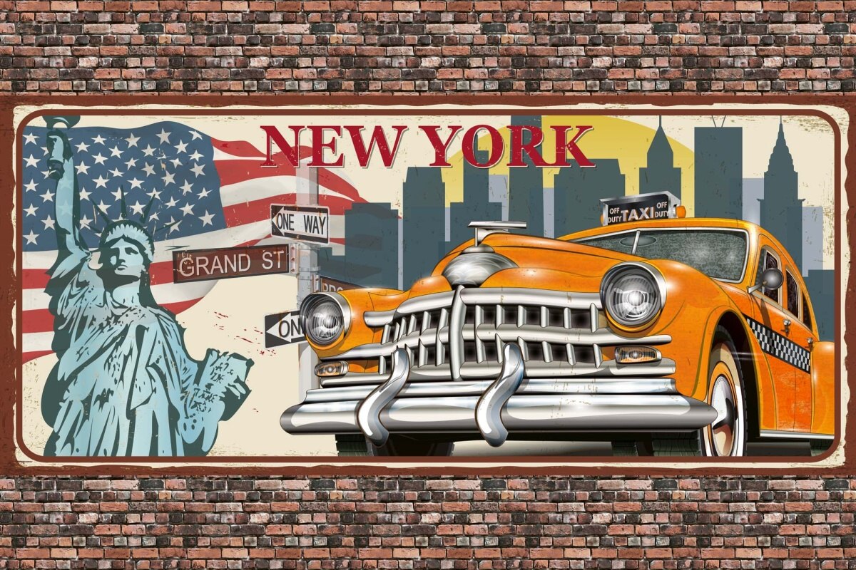 Fototapeta MS-5-2072 New York vintage plagát 375 x 250 cm