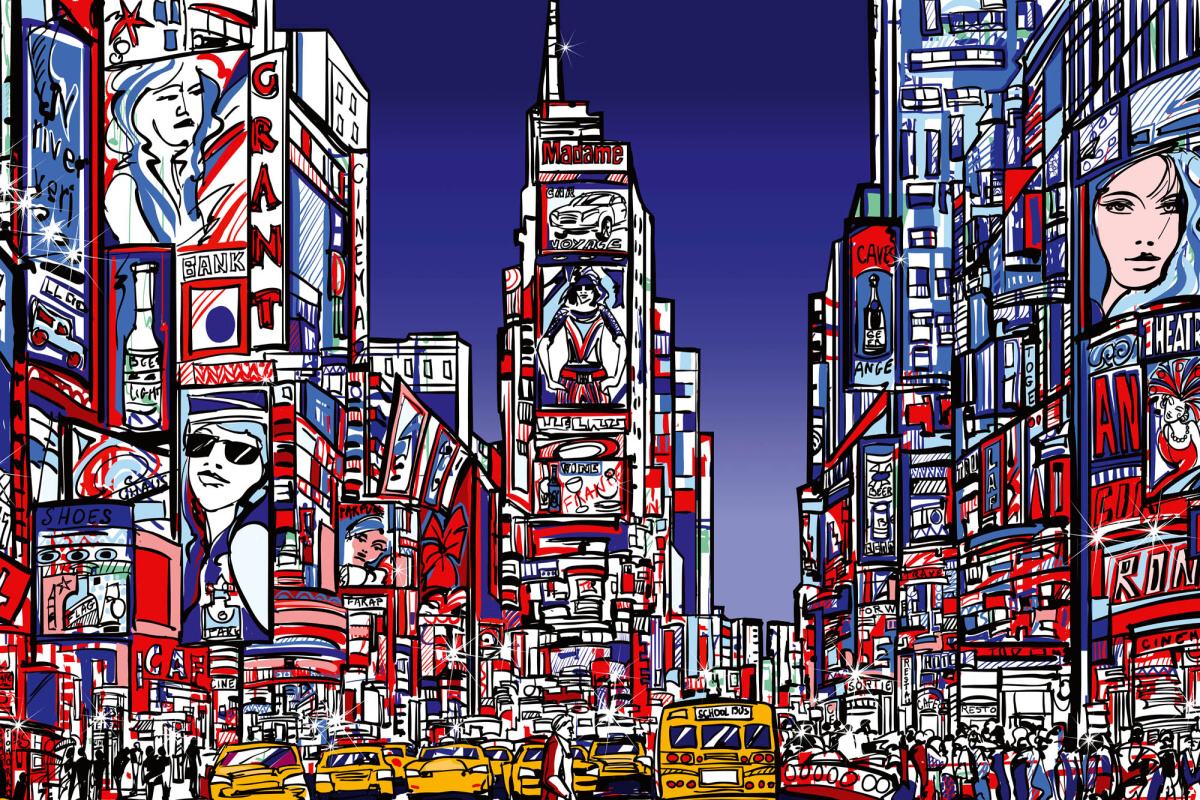Fototapeta MS-5-2090 Farebné námestie Times Square 375 x 250 cm