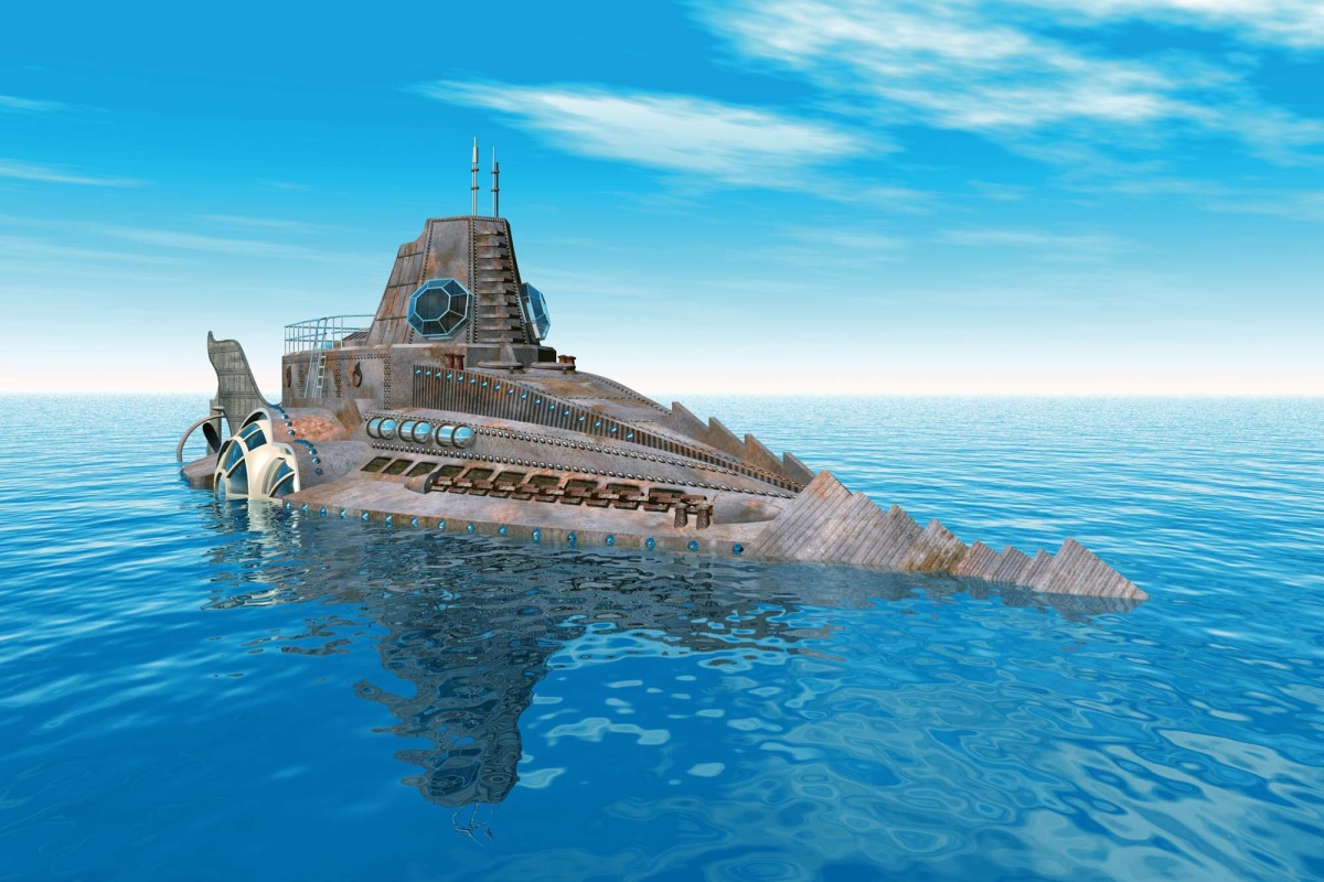 Fototapeta MS-5-2782 Fantasy ponorka 375 x 250 cm