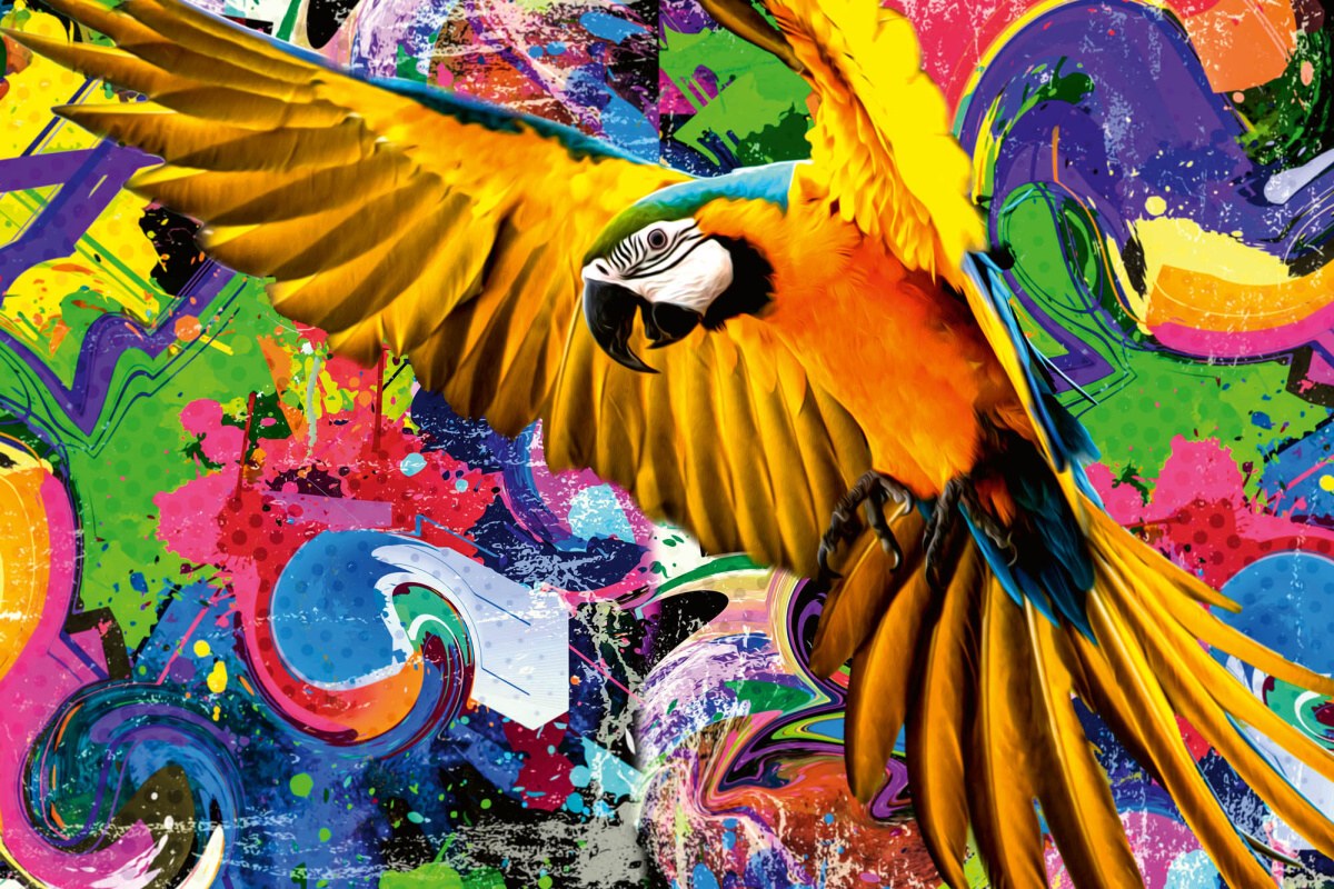 Fototapeta MS-5-0399 Farebný papagáj 375 x 250 cm