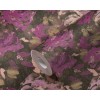 Tapeta s abstraktným kvetinovým vzorom ruží a ľanovým efektom - hnedá, fialová