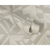 Tapeta s geometrickým vzorom s metalickým akcentom - krémová, béžová, strieborná