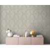 Retro tapeta do izby opotrebovaný vzhľad & ornamenty - béžová, krémová, šedá