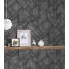Betónová tapeta do izby geometrický dizajn a opotrebovaný vzhľad - sivá, antracitová, čierna
