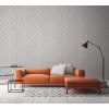 Tapeta do obývačky so vzorom betónových dlaždíc 3D opotrebovaný vzhľad – sivá, biela