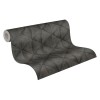 Tapeta s 3D dizajnom dlaždíc s betónovým efektom – šedá, čierna, antracitová