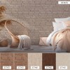 Hnedá tehlová murovaná kamenná tapeta do spálne – šedá, béžová