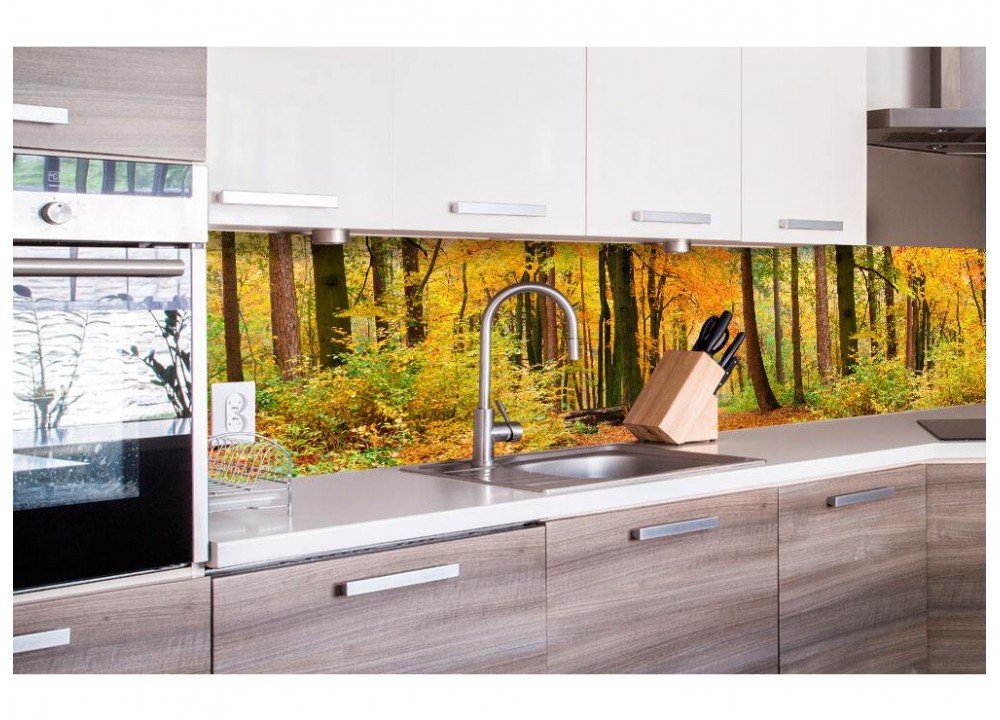 Kuchynská zástena z akrylátového skla – Les