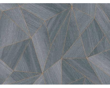 Tapeta s dreveným geometrickým motívom a metalickým leskom - sivá, čierna, rolka: 10,05 m x 0,53 m (5,33 m²), TA-309361333