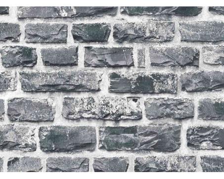 3D tapeta s vzhľadom lomového a prírodného kameňa - sivo-čierna, rolka: 10,05 m x 0,53 m (5,33 m²), TA-309361404