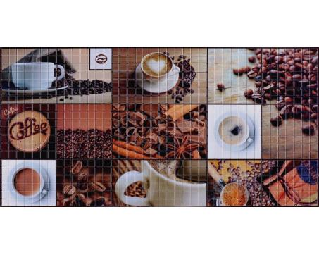 3D PVC obklady - Mozaika káva - 95,6 x 48 cm