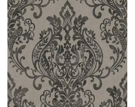 Ornamentová tapeta - šedá, čierna 37681-3