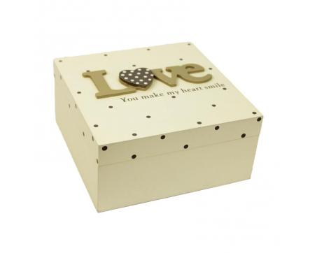 Drevený box Love 15 cm - drevo
