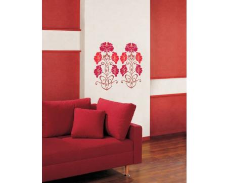 Nálepky na stenu - Ornament červený