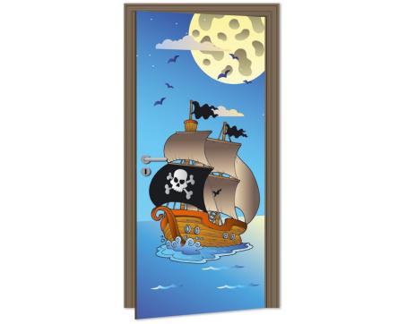 Fototapeta na dvere DL-031 Pirátska loď - kreslená 95 x 210 cm