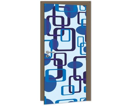 Fototapeta na dvere DL-043 Modré štvorce 95 x 210 cm