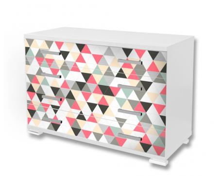 Nálepky na nábytok - Farebné trojuholníky, 85 x 125 cm