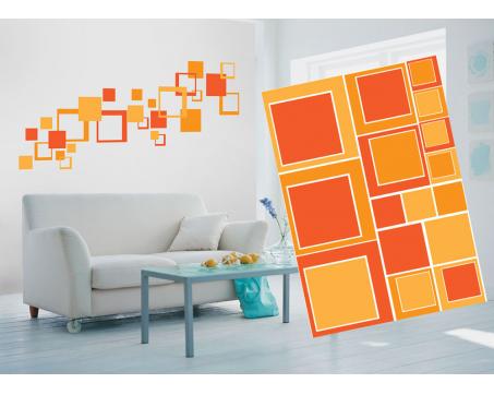 Dekoračné nálepky na stenu Oranžové štvorce - 50 x 70 cm