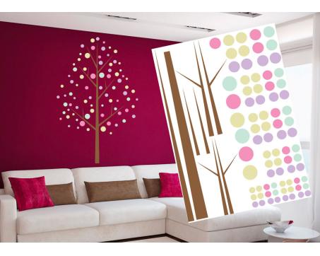 Dekoračné nálepky na stenu Farebný strom - 50 x 70 cm