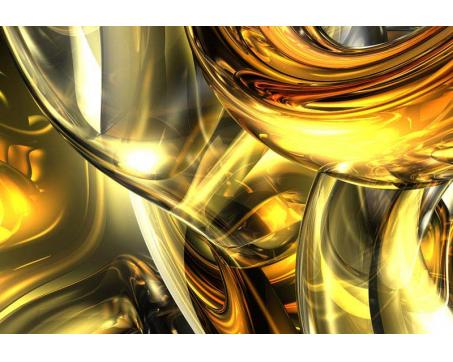 Obraz na skle - Zlatý abstrakt 30 x 45 cm - ZĽAVA 60%