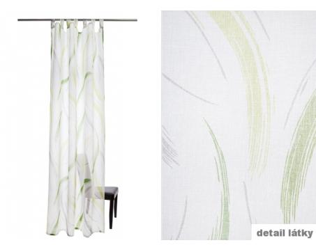 Hotové záclony Homing - biela, zelená, šedá 5805-14, 140 x 255 cm