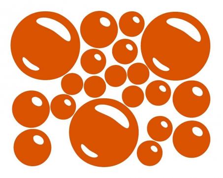 Jednofarebné nálepky na stenu - Bubliny oranžové 35 x 45 cm