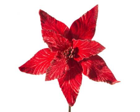Dekoračný vianočný kvet - červený 26 cm