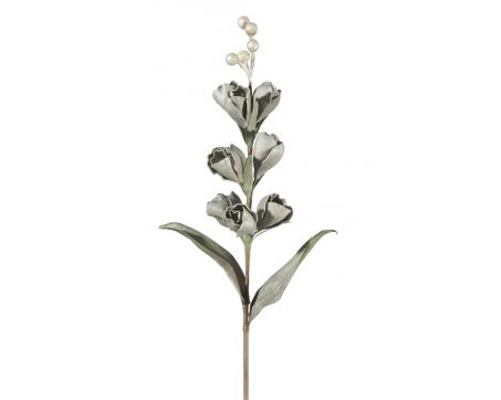 Dekoračný penový kvet - Flore 347 sivý, 85 cm