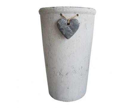 Kvetináč so srdiečkom 18 cm - cement