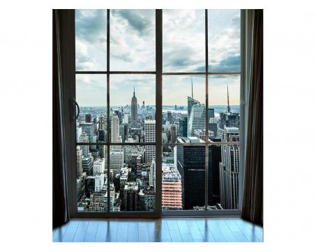 Fototapeta MS-3-0009 Manhattan z okna 225 x 250 cm